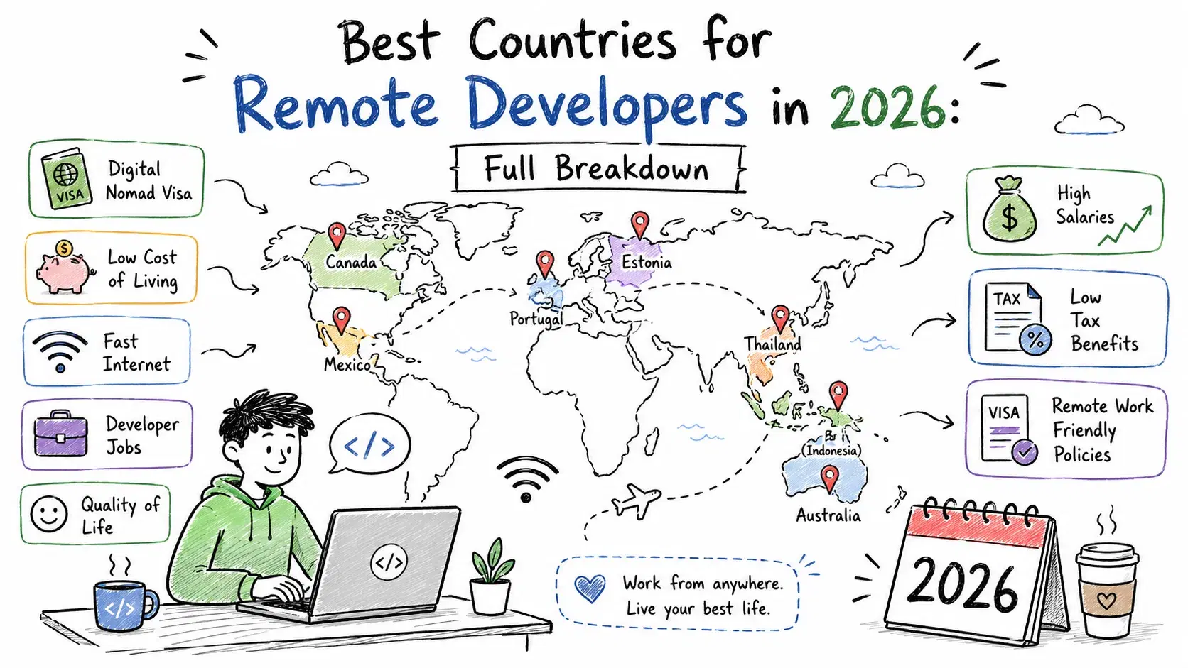 Best Countries for Remote Developers in 2026: Full Breakdown