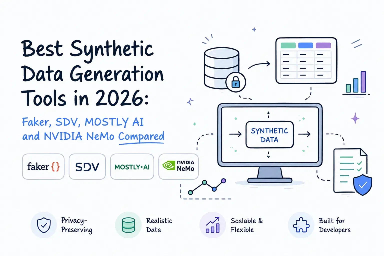 Best Synthetic Data Generation Tools in 2026: Faker, SDV, MOSTLY AI and NVIDIA NeMo Compared