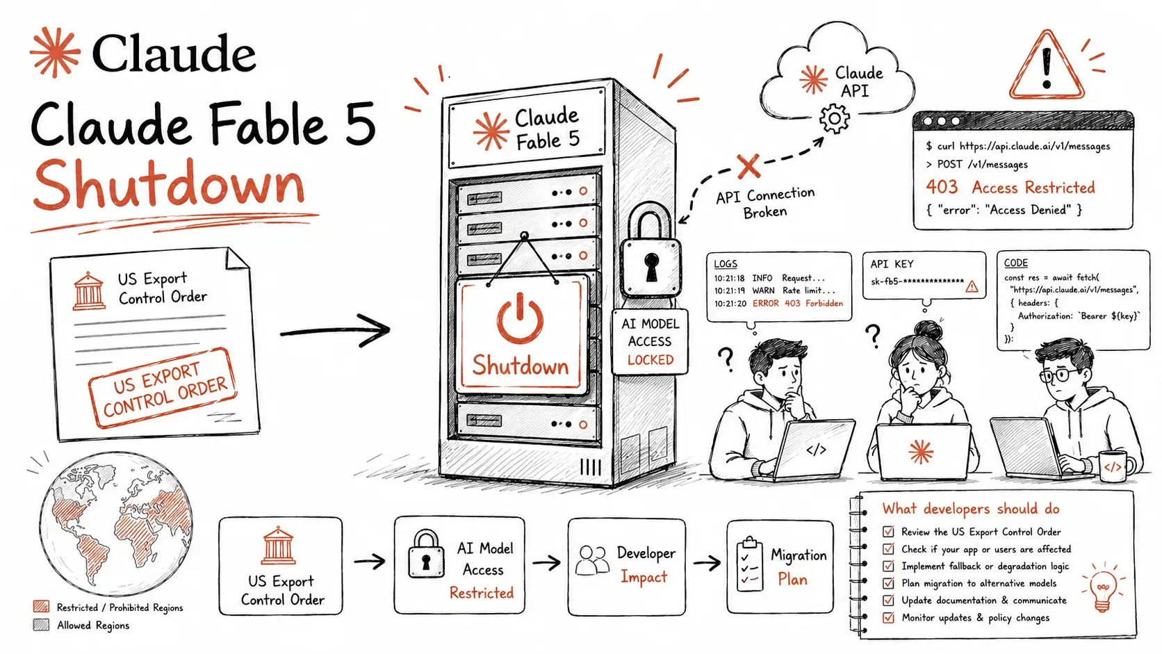 Claude Fable 5 Shutdown: US Export Control Order Explained for Developers