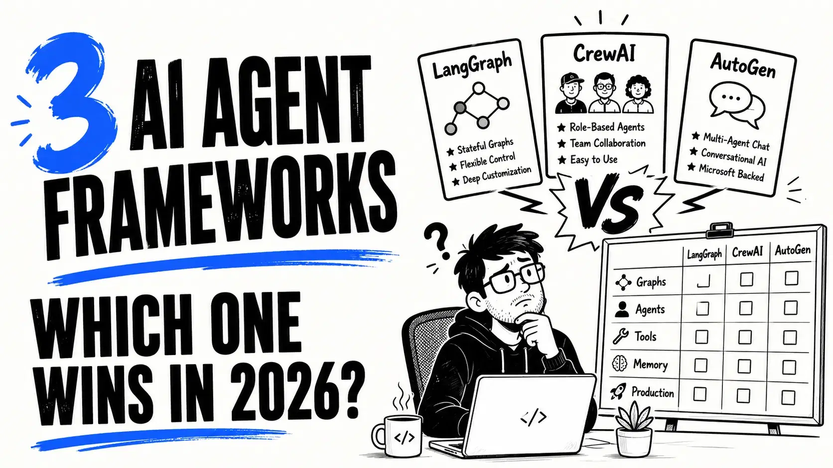 LangGraph vs CrewAI vs AutoGen 2026: AI Agent Framework Comparison Guide