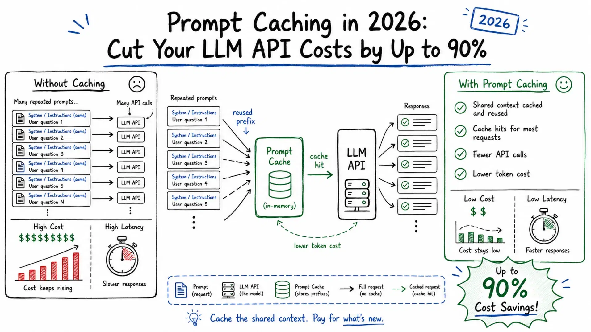 Prompt Caching in 2026: Cut Your LLM API Costs by Up to 90%