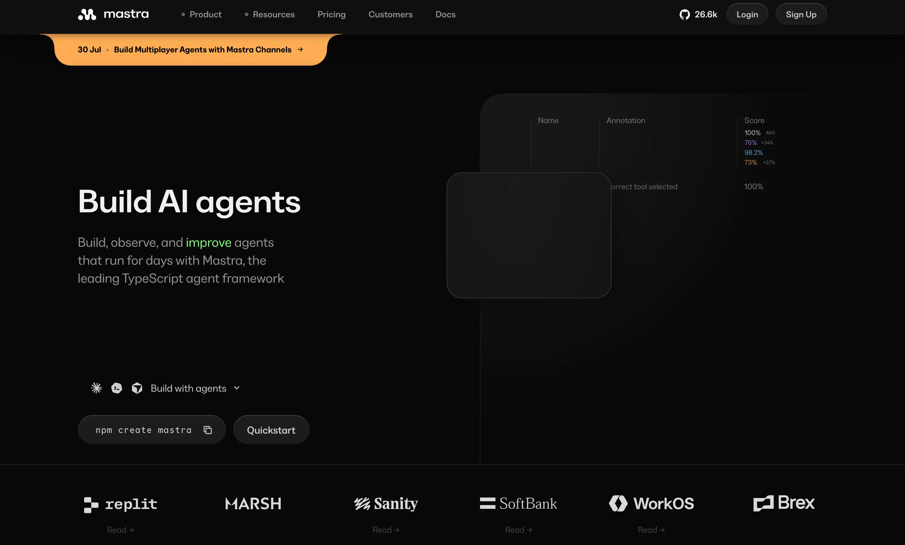 Mastra TypeScript-native AI agent framework