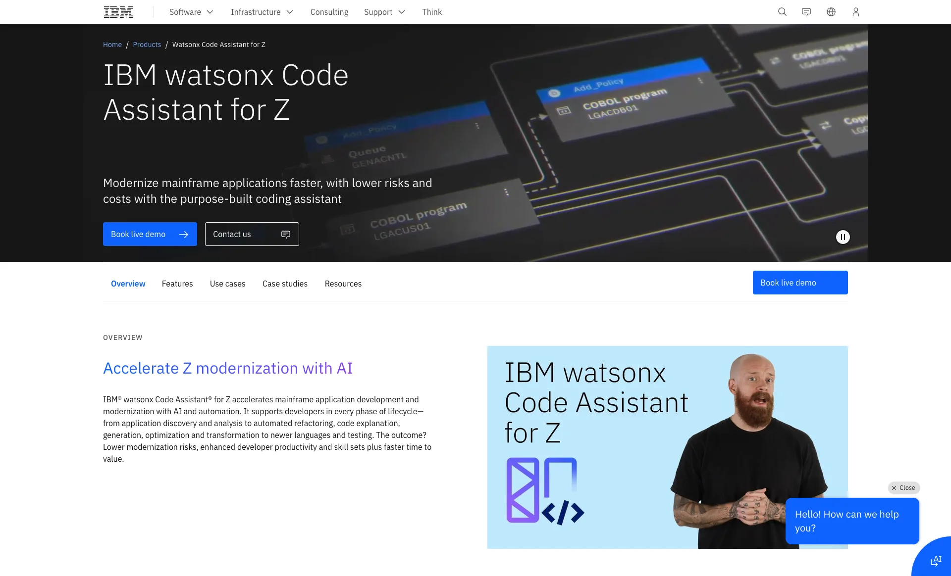 IBM watsonx Code Assistant for Z product page
