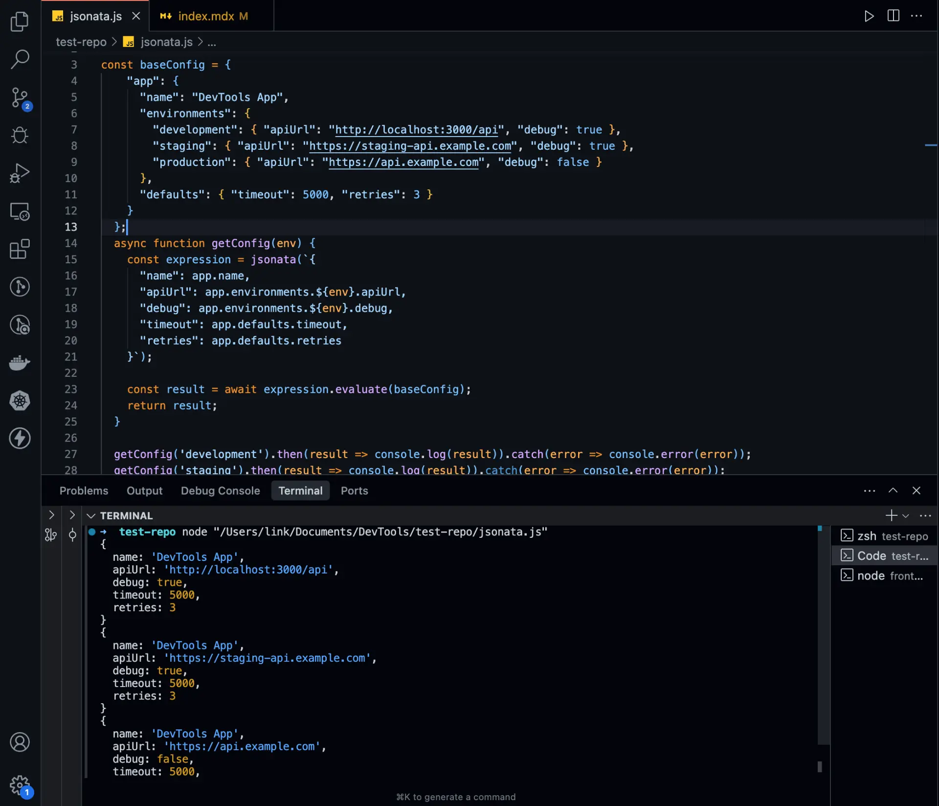 Configuration Management with JSONata