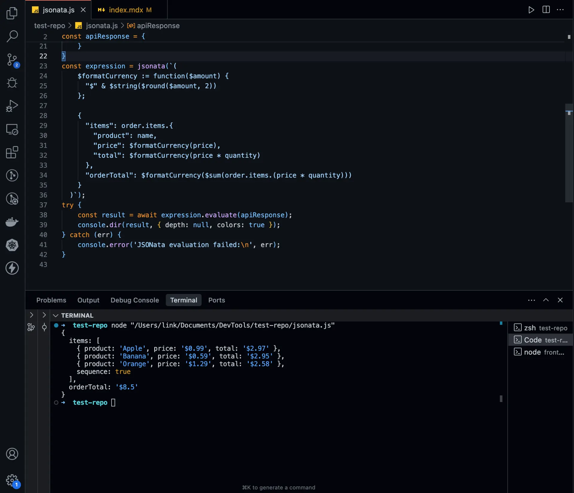 Custom Functions in JSONata