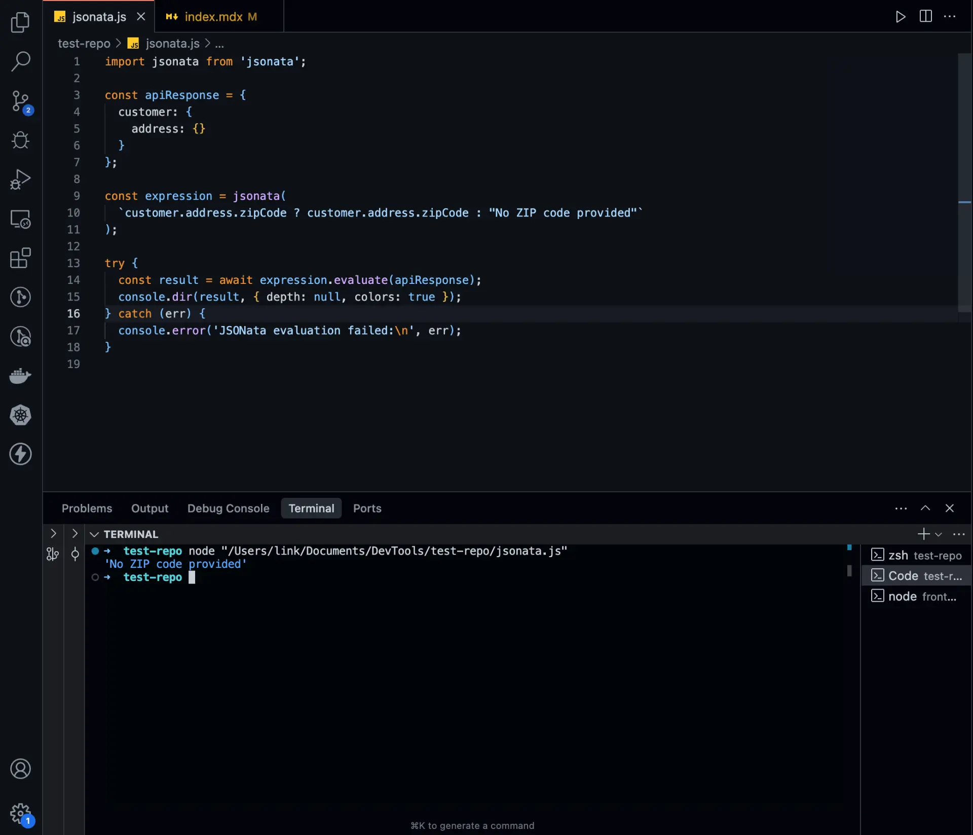 Error Handling in JSONata