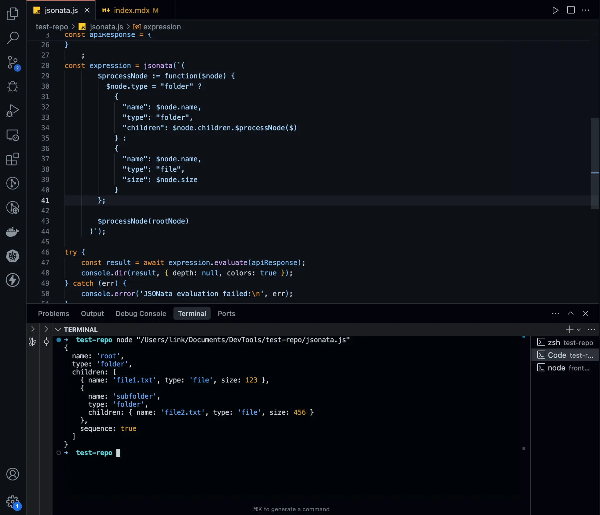 Recursive Processing in JSONata