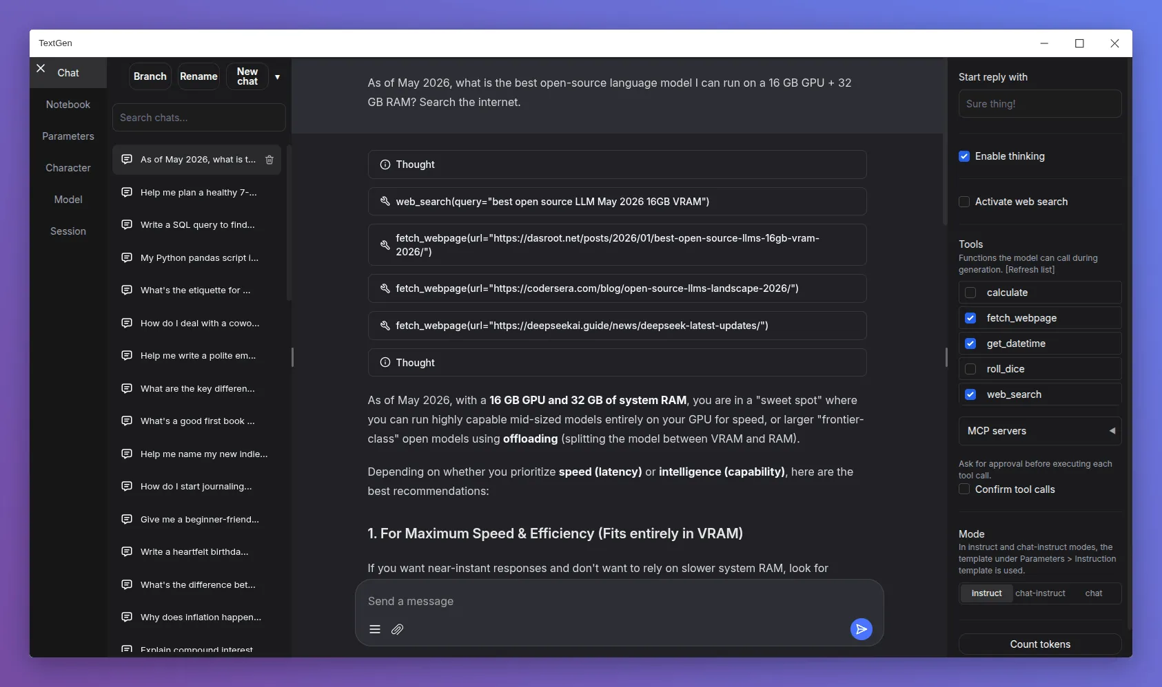 TextGen (formerly Text Generation WebUI)